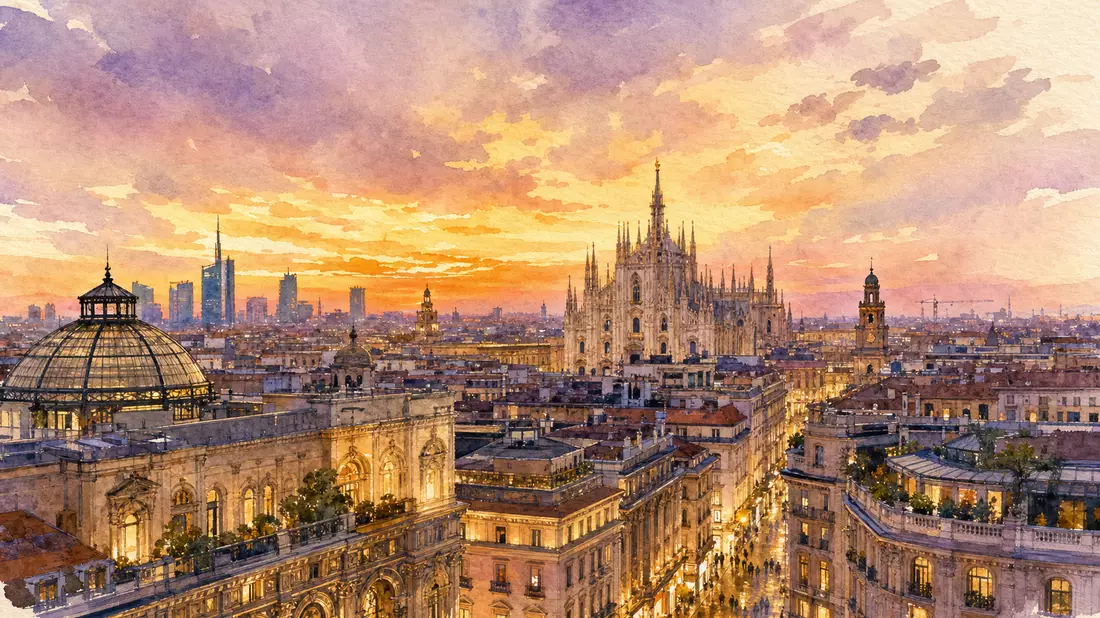 Aquarell Mailand-Skyline Domplatz Salvatore Ferragamo S.p.A. IT0004712375