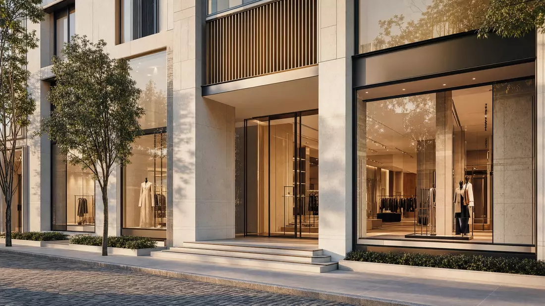 Architektur-Render Luxus-Boutique Fassade Salvatore Ferragamo S.p.A. IT0004712375