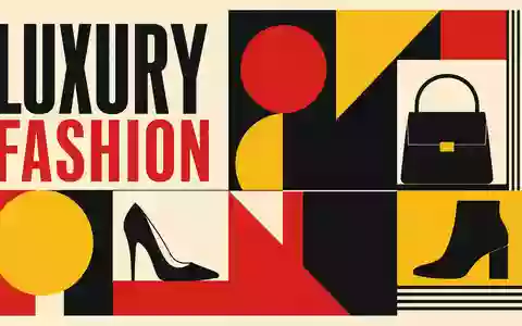 Salvatore Ferragamo S.p.A. IT0004712375 Bauhaus-Poster LUXURY FASHION Geometrie Primärfarben Rot Gelb Schwarz Kreise Dreiecke Grafik - Foto: THN