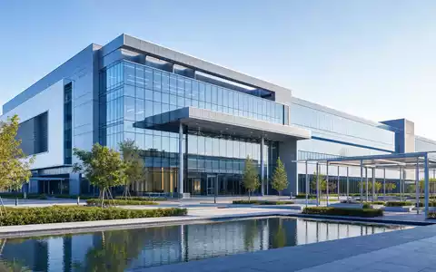 ASM International N.V. (NL0000334118): modernes Architektur-Render eines Forschungs- und EntwicklungsgebÀudes mit Glasfassade - Foto: THN