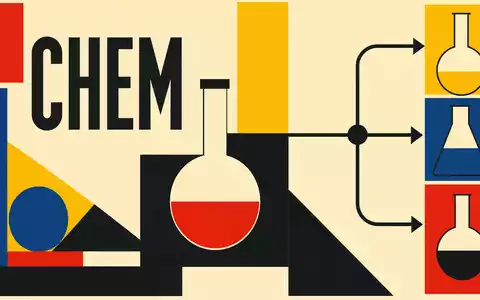 Bauhaus-Poster mit Sektor-Kürzel CHEM symbolisiert Geschäftsfeld von IMCD N.V., ISIN NL0010801007, geometrisch reduziert - Foto: THN