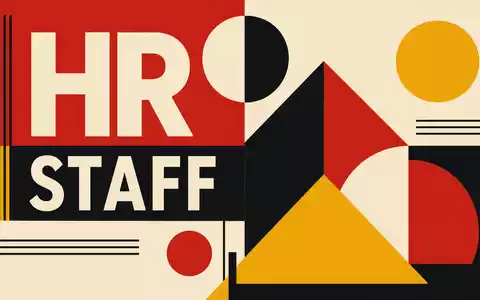 Randstad N.V. (NL0000379121) wird als geometrisches Bauhaus-Poster mit den Sektor-Kürzeln HR und STAFF gestaltet - Foto: THN