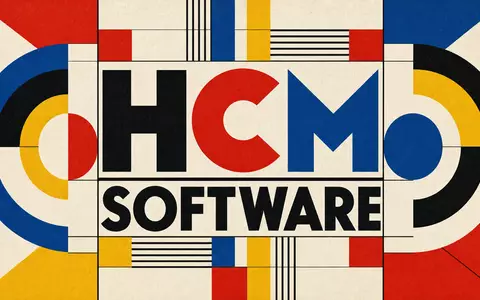 Dayforce Inc. Bauhaus Poster mit geometrischen Formen und HCM Software Sektor Text ISIN US23920P1093 - Foto: THN