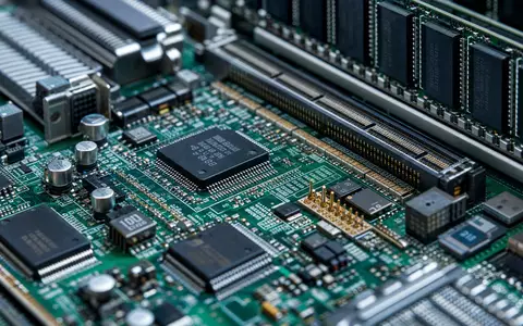 Dayforce Inc. Makroaufnahme einer Serverplatine als Symbol für Cloud HR Software Infrastruktur US23920P1093 - Foto: THN