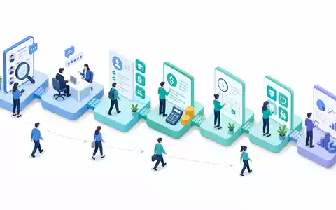 Dayforce Inc. isometrisches 3D Diagramm zeigt die HCM Wertschöpfungskette von Recruiting bis Analytics US23920P1093 - Foto: THN