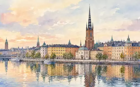 Aquarell-Ansicht der Stockholmer Altstadt; Avanza Bank Holding AB (ISIN SE0012454072) hat dort ihren Sitz - Foto: THN