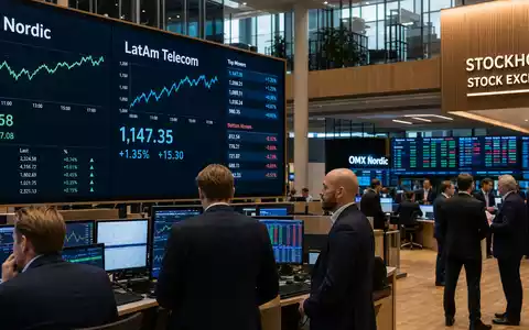 Millicom International Cellular SE0001174970 zeigt Börsen-Editorial vom Handelssaal Stockholm mit OMX Nordic Charts - Foto: THN