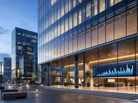 Nordnet AB (ISIN SE0015192067) passt zu diesem Architektur-Render eines Glasbüroturms im nordischen Finanzviertel - Foto: THN