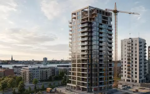 Wallenstam AB (ISIN SE0017780137) entwickelt neue Wohnhochhäuser in schwedischen Städten, wie dieses architektonische Render zeigt - Foto: THN