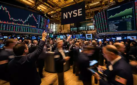 IQVIA Holdings NYSE Börsenparkett US46266C1053 mit aktiven Tradern und Healthcare Sektor Indexcharts auf digitalen Anzeigetafeln - Foto: THN