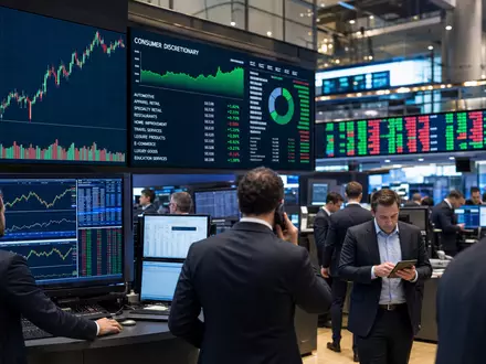 Pool Corporation US73278L1052 dargestellt als Börsen-Editorial mit Trading-Floor, Kursdiagrammen und Sektor-Kürzel NASDAQ Consumer Discretionary - Foto: THN