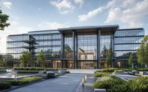 Universal Music Group N.V. (NL0015000L76) zeigt gläserne Firmenzentrale als architektonisches Render mit klaren Linien und - Foto: THN