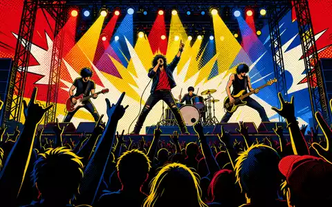 Universal Music Group N.V. (NL0015000L76) als lebendiger Pop-Art-Comic mit Halbtonrastern, Sprechblasen und knalligen Kontrastfarben - Foto: THN