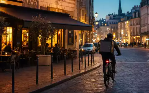 Just Eat Takeaway.com N.V. (NL0012015606) zeigt modernes Bürogebäude in fotorealistischer Darstellung bei Tageslicht mit Menschen - Foto: THN
