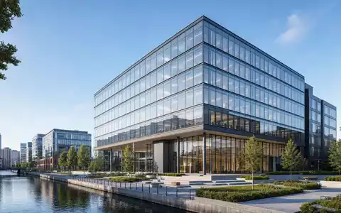 Just Eat Takeaway.com N.V. (NL0012015606) zeigt gläserne Firmenzentrale als architektonisches Render mit klaren Linien und - Foto: THN