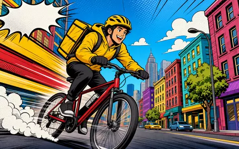 Just Eat Takeaway.com N.V. (NL0012015606) als lebendiger Pop-Art-Comic mit Halbtonrastern, Sprechblasen und knalligen Kontrastfarben - Foto: THN