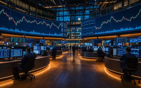 Editorial-Aufnahme eines Trading-Floors mit Finanzcharts, redaktionell zu Euronext N.V., ISIN NL0015000D50, dynamisch inszeniert - Foto: THN