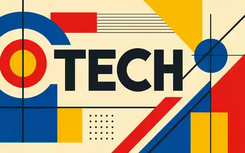 Geometrisches Bauhaus-Poster mit TECH-Schriftzug symbolisiert den IT-Sektor von Cognizant Technology Aktie US1924461023 - Foto: THN