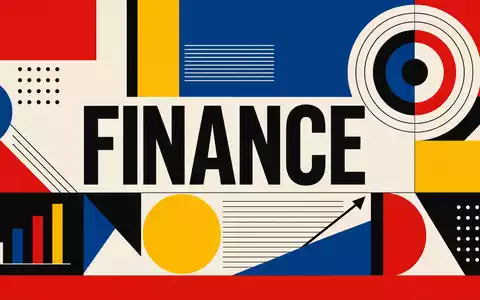 CME Group Inc. im Bauhaus-Posterdesign mit FINANCE-Text, ISIN US12572Q1058 geometrisch und farbenfroh gestaltet - Foto: THN