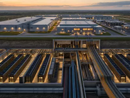Comcast Corp. Rechenzentrum mit Glasfaser und unterirdischen Kabeln, ISIN US20030N1019 Infrastruktur Foto Sonnenuntergang - Foto: THN