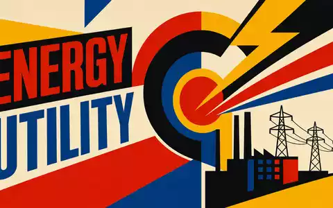 CMS Energy Bauhaus Poster geometrisch mit Text ENERGY UTILITY für Sektor US12589P1012 Strom und Gas - Foto: THN