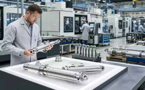 TransDigm Group US8923561055 zeigt fotorealistisch Ingenieure bei Präzisionsprüfung von Luftfahrt-Bauteilen in moderner Fabrikhalle - Foto: THN