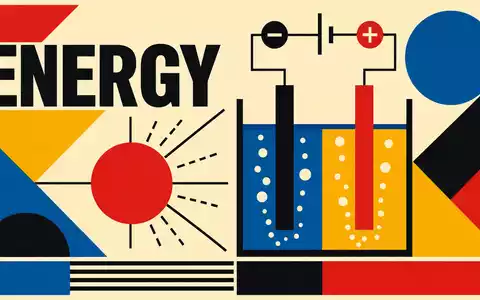 ThyssenKrupp Nucera (DE000NCA0001) inspiriert dieses geometrische Bauhaus-Poster mit Energie-Symbolik und dem Wort ENERGY - Foto: THN