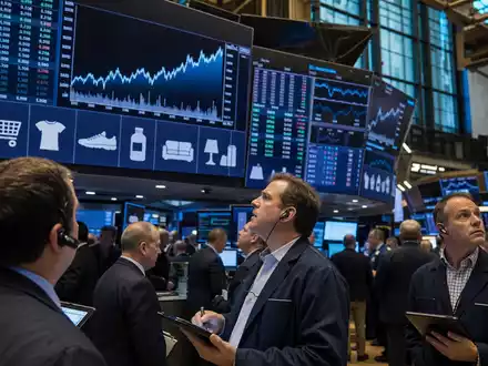 TJX Companies Inc. (US8725401090) notiert an der NYSE, Editorialfoto vom Trading-Floor mit Einzelhandels-Charts - Foto: THN