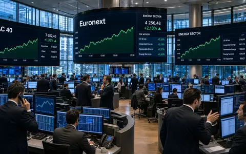 Börsen-Editorial mit CAC-40- und Euronext-Charts zeigt Handelsumfeld für TotalEnergies SE, ISIN FR0000120271, am Energiemarkt Paris - Foto: THN
