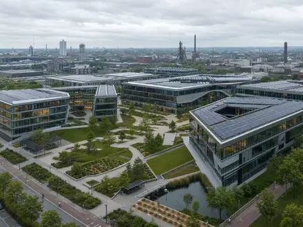 adesso SE Aktie DE000A0Z23Q5 moderner Bürocampus Ruhrgebiet Glas Stahl Architektur IT-Beratung Deutschland Render - Foto: THN