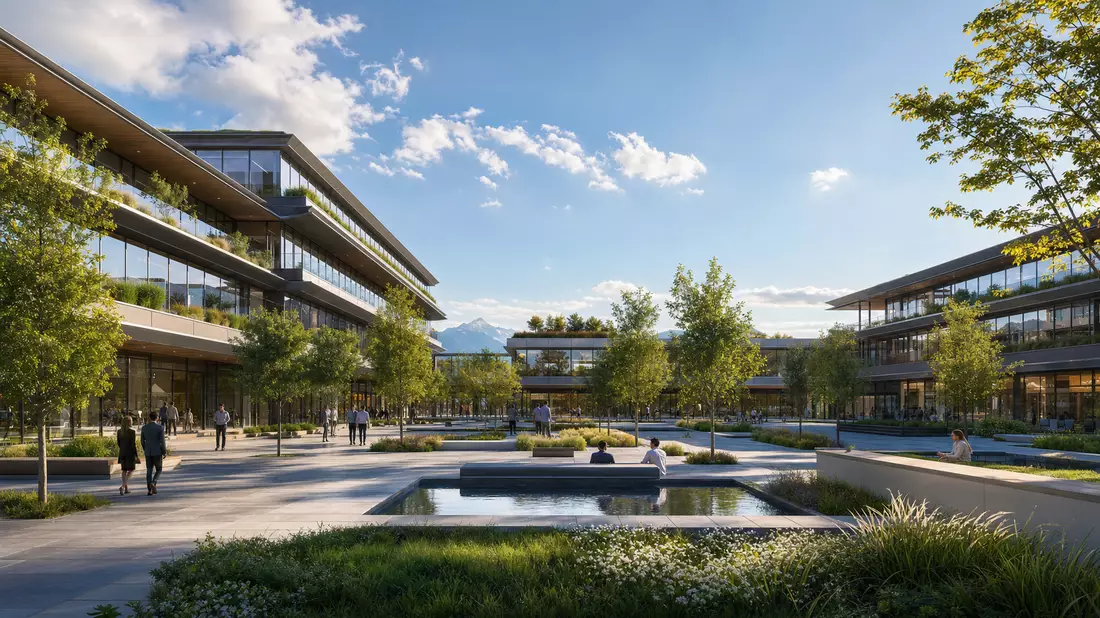 CGI-Render Unternehmens-Campus Herzogenaurach Bayern, Adidas AG DE000A1EWWW0