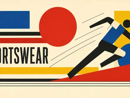 Adidas AG (DE000A1EWWW0) – Bauhaus-Geometrieposter im Konstruktivismus-Stil mit kräftiger SPORTSWEAR-Typografie und Primärfarben - Foto: THN