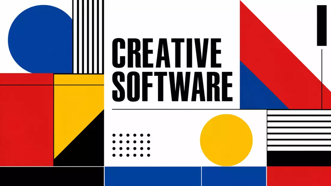 Bauhaus-Poster CREATIVE SOFTWARE mit geometrischen Formen – Adobe Inc. US00724F1012