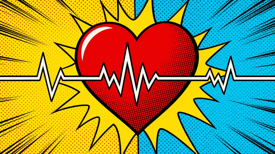 Pop-Art Comic Herz EKG-Puls Abbott Laboratories US0028241000