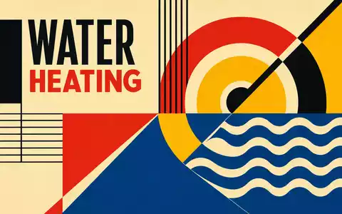 A.O. Smith Corp. Wassertechnik als geometrisches Bauhaus Poster mit Wellen und Primärfarben ISIN US0003711006 - Foto: THN