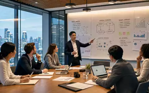 Accenture plc IE00B4BNMY34 zeigt einen modernen Beratungsraum mit Strategie Diagrammen an Glaswänden - Foto: THN