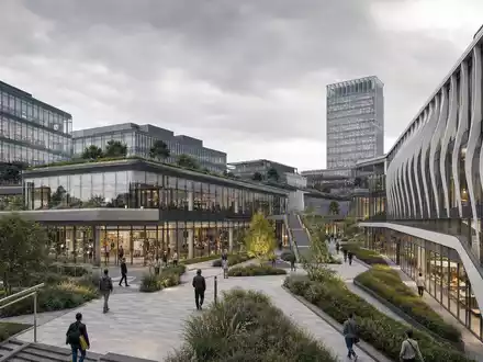 Accenture plc IE00B4BNMY34 Architektur Rendering eines modernen Buro Campus in Dublin Irland - Foto: THN