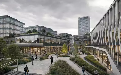 Accenture plc IE00B4BNMY34 Architektur Rendering eines modernen Buro Campus in Dublin Irland - Foto: THN