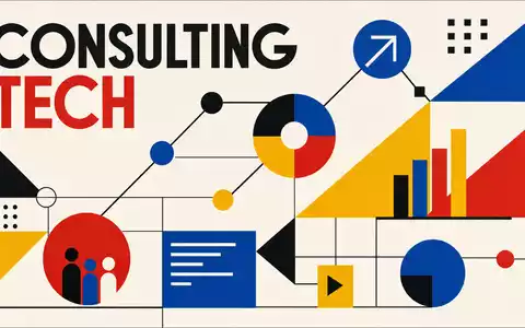Accenture plc IE00B4BNMY34 Bauhaus Poster mit CONSULTING TECH Schrift und geometrischen Formen - Foto: THN