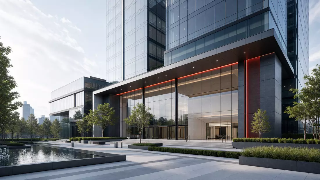 Architektur-Rendering eines Bürohochhauses, Symbolbild Yum! Brands Inc. US9884981013