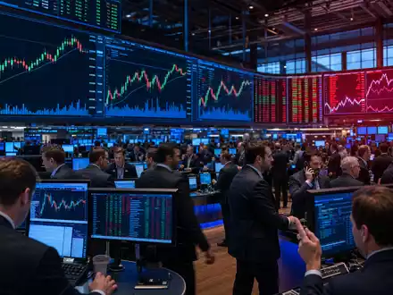 Börsen-Editorial mit Trading-Floor und Sektor-Charts illustriert Marktnotierung von Yum! Brands Inc. ISIN US9884981013 - Foto: THN