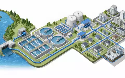 Isometrische 3D-Grafik der Wertschöpfungskette veranschaulicht das Geschäftsmodell von Xylem Inc. (US98419M1009) anschaulich - Foto: THN