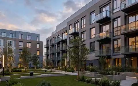 Fotorealistische Aufnahme einer modernen Mietwohnanlage, typisch für Grainger plc, ISIN GB00B04V1276, britischer Wohnimmobilienmarkt - Foto: THN