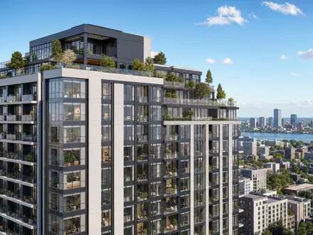 Architektur-Render eines modernen Wohnturms mit Dachterrasse, exemplarisch für Grainger plc, ISIN GB00B04V1276, Bauprojekte - Foto: THN