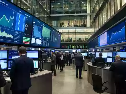 Primary Health Properties PLC (GB00BYRJ5J14) notiert an Londoner Börse, dargestellt durch Handelsraum mit Kurscharts - Foto: THN