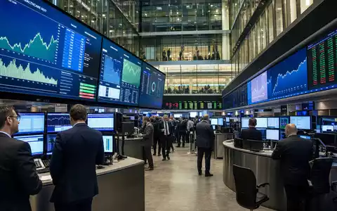 Primary Health Properties PLC (GB00BYRJ5J14) notiert an Londoner Börse, dargestellt durch Handelsraum mit Kurscharts - Foto: THN