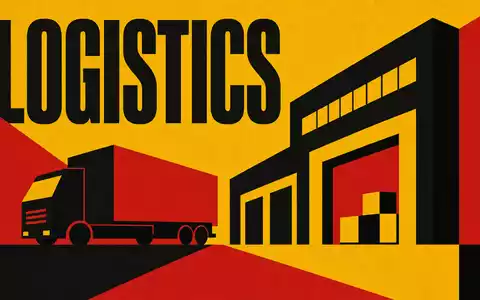 Bauhaus-Poster mit geometrischen Formen und Schriftzug Logistics symbolisiert den Sektor von WDP N.V., ISIN BE0974310428 - Foto: THN