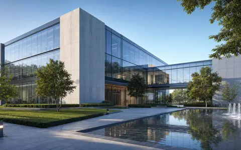 Syensqo S.A. (BE0003851681) zeigt gläserne Firmenzentrale als architektonisches Render mit klaren Linien und modernem Design - Foto: THN
