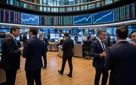 Sofina S.A. (BE0003717312) zeigt Börsen-Editorial mit Trading-Floor, Kursbildschirmen und Analysten der Finanzbranche - Foto: THN