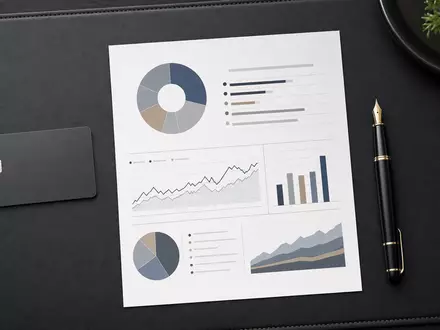 Northern Trust Corp. mit ISIN US6658591044 illustriert als Flatlay mit Bankkarte, Portfolio-Ausdruck und Füllfederhalter - Foto: THN